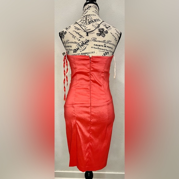 Elegant coral Strapless Dress - Picture 5 of 7